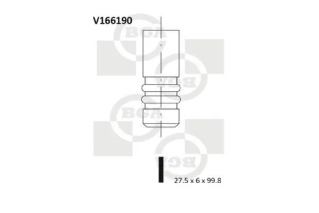 Клапан впуск BMW 3 (E90/E91/E92)/5 (E60/E61)/X3 (E83)/X5 (E70) 3.0 06-13 BGA V166190