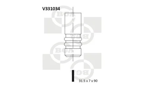 Клапан випуск. T5 1.9/2.5TDI -09 BGA V331034