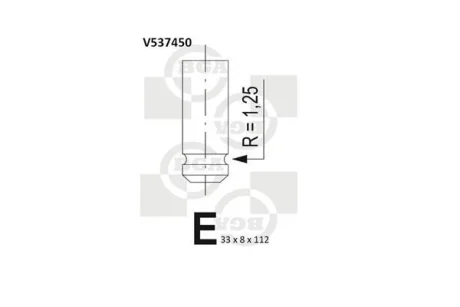 Клапан випуск. Berlingo/Partner 1.8/1.9D 98- (33x8x112) BGA V537450