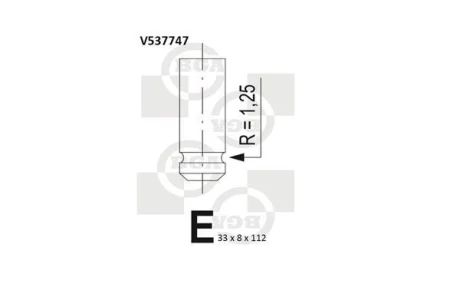 Клапан випуск. Ducato/Scudo/Berlingo/Partner 1.9D (XUD) 96- BGA V537747