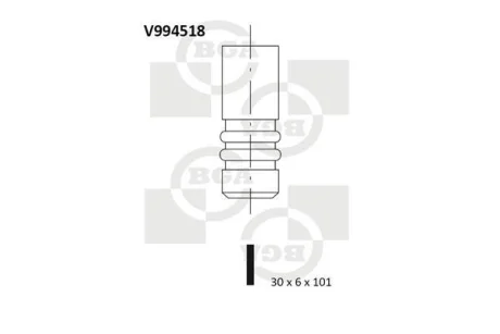 Клапан випуск. ASTRA G/VECTRA B/C 2.2i 00- BGA V994518