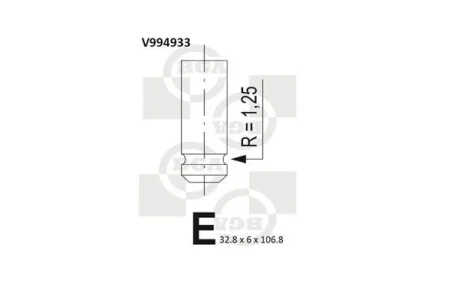 Клапан впуск. Kangoo 1.2 i 97- BGA V994933