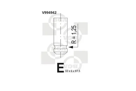 Клапан випуск. Kangoo 1.9D 97- (дв.F8Q.632/662) 8x110mm BGA V994942