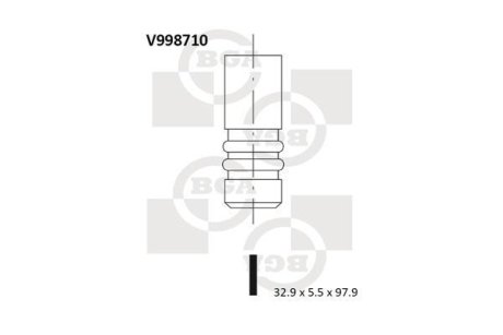 Клапан впуск. Citroen/Ford/Peugeot 1.4 TDCI 01- BGA V998710