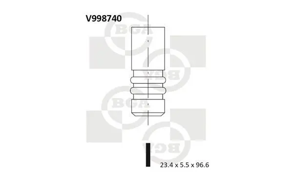 Клапан випуск. 1.6HDi Berlingo/Partner 05-/Scudo/Expert 07- BGA V998740 (фото 1)