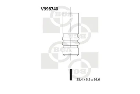 Клапан випуск. 1.6HDi Berlingo/Partner 05-/Scudo/Expert 07- BGA V998740