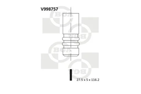 Клапан випуск. Astra/Insignia 1.6 i 03- BGA V998757