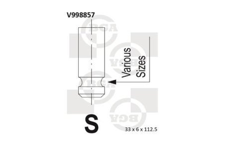 Клапан впуск. Galant/Lancer/Outlander дв. 4G63 BGA V998857