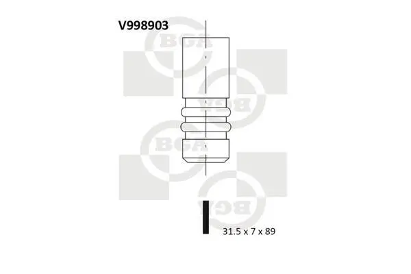 Клапан випуск. 1.9-2.5TDI T5 03-/Caddy 04-/Golf 00-09/Passat 04-09 BGA V998903 (фото 1)
