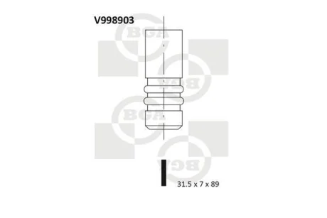 Клапан випуск. 1.9-2.5TDI T5 03-/Caddy 04-/Golf 00-09/Passat 04-09 BGA V998903
