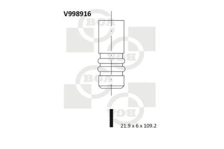 Клапан впуск. 1.3JTD/HDi Doblo 04-/Combo 05-/Nemo/Bipper 10- (21.9x6x109.2) BGA V998916