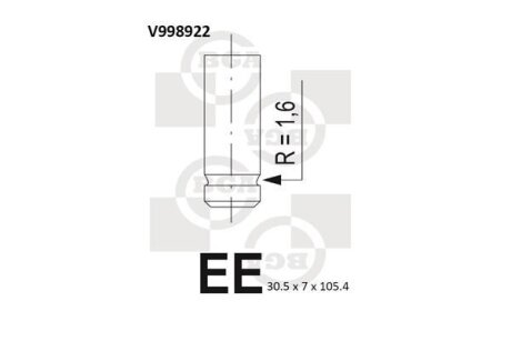 Клапан впуск MB C-Class (W203)/E-Class (W211) 1.8 02-08 BGA V998922