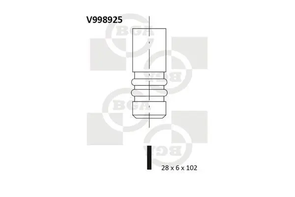 Клапан випуск. Passat/Jetta/Octavia 2.0 FSI 04- (28x6x102) BGA V998925 (фото 1)