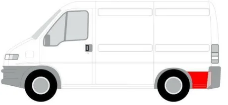 Ремонтна частина крила задн лів (за колесом, з виступом на бампері) CITROEN JUMPER I, JUMPER II FIAT DUCATO PEUGEOT BOXER 02.94-08.06 BLIC 6508-01-2092601P
