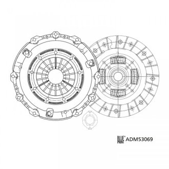 Комплект сцепления Mazda 6 2.0/2.3 02-08 (d=226mm) (+выжимной)) BLUE PRINT ADM53069