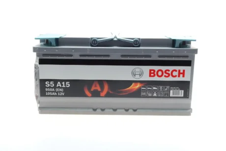 Акумулятор 12В 105Агод./950А START&STOP AGM (R+ стандартні клеми) 394x175x190 B13 - монтажний фланець 10.5мм (пусковий/agm) BOSCH 0 092 S5A 150