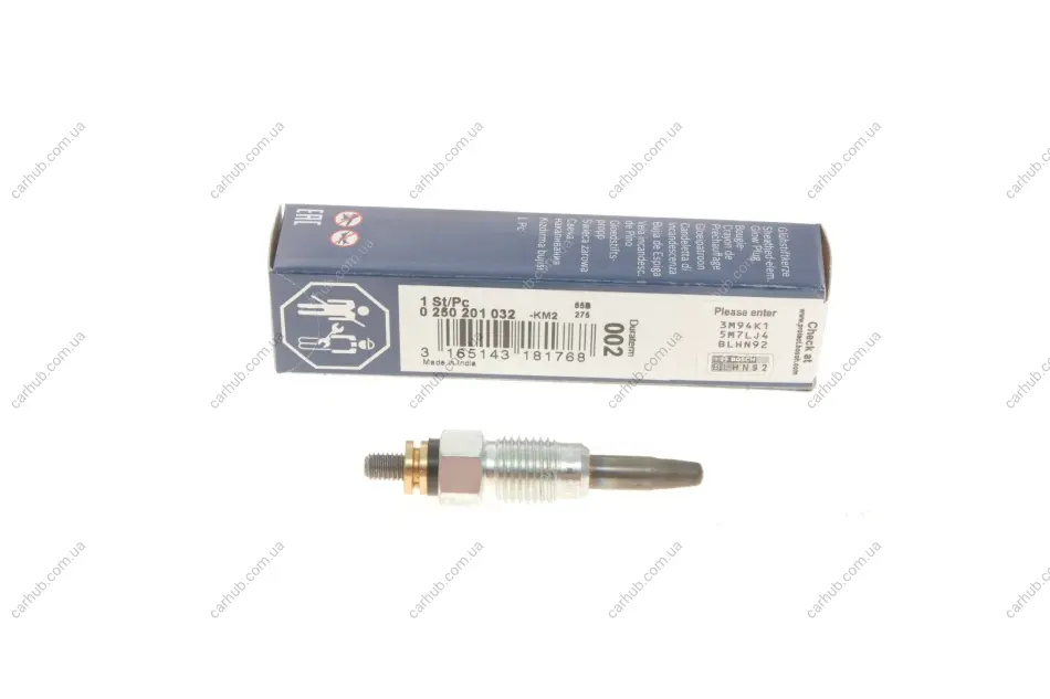 Свічка розжарювання VW/Audi 1.3-1.9-2.4D/TD (11V) BOSCH 0 250 201 032 (фото 1)
