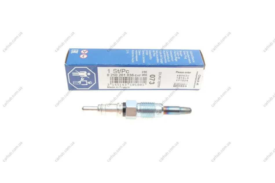 Свічка розжарювання VW Passat/Caddy II 1.9TDI 93-05 (12V) (M12x1.25) BOSCH 0 250 201 036 (фото 1)
