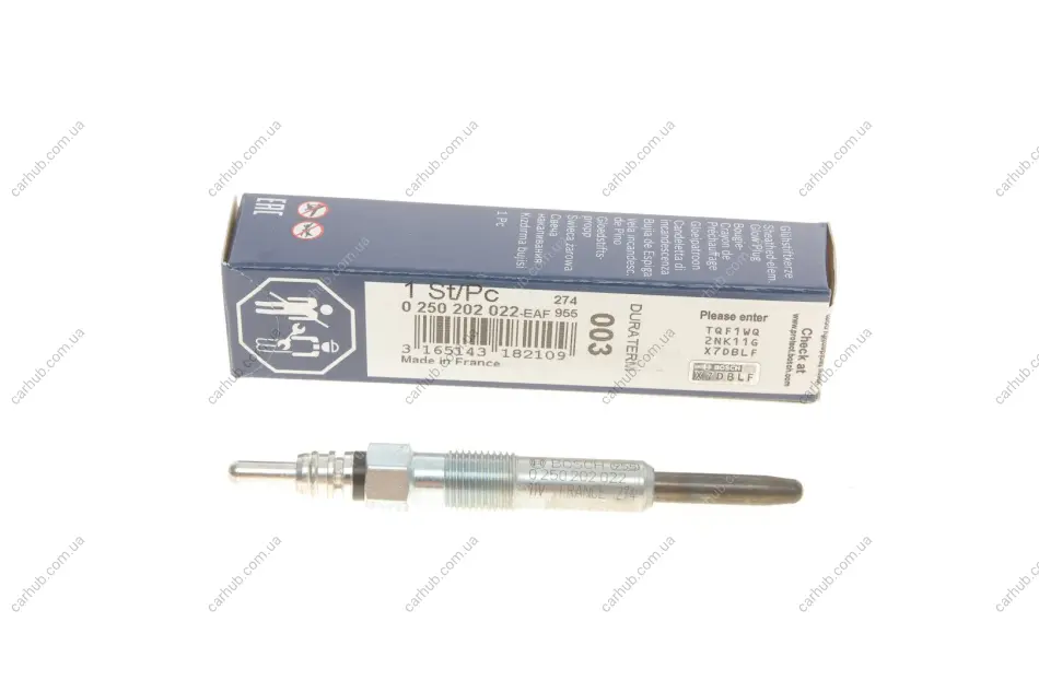 Свічка розжарювання VW/Audi 1.9/2.5TDI BOSCH 0 250 202 022 (фото 1)