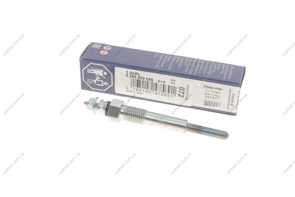 Свічка розжарювання Opel Corsa/Kadett 1.5D/1.7D 90- BOSCH 0 250 202 085 (фото 1)