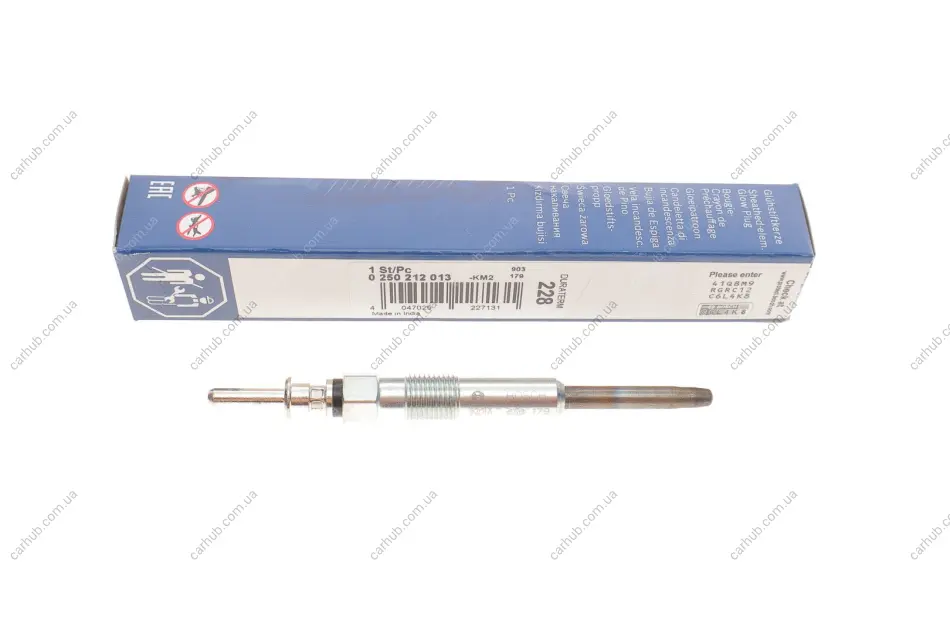 Свічка розжарювання BMW 3 (E46)/5 (E39)/7 (E38)/X5 (E53)/Opel Omega B 2.0CDTi/2.5DTI/3.0D 98-05 BOSCH 0 250 212 013 (фото 1)
