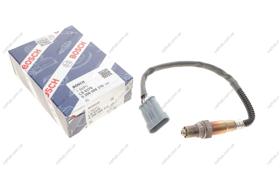 Лямбда зонд Fiat Doblo 1.6 16V 01-/Ducato 3.0 09- BOSCH 0 258 006 376 (фото 1)