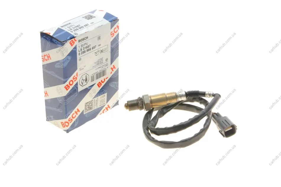 Лямбда зонд BMW/Skoda/Audi/Fiat/Ford/Lada/Opel/Renault/VW BOSCH 0 258 986 687 (фото 1)