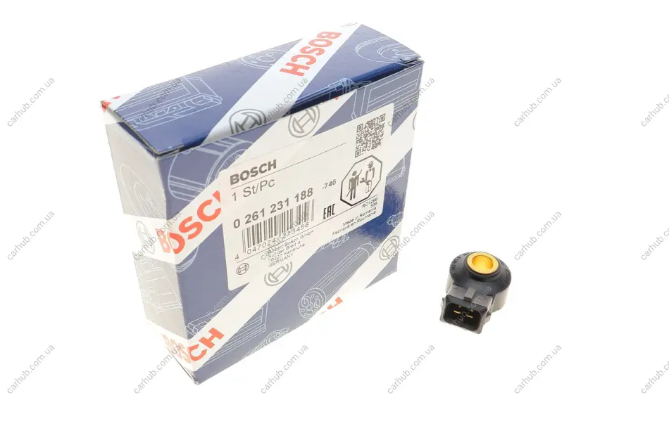 Датчик детонації MB Sprinter/Vito/Peugeot Partner/Citroen Berlingo 96- BOSCH 0 261 231 188 (фото 1)