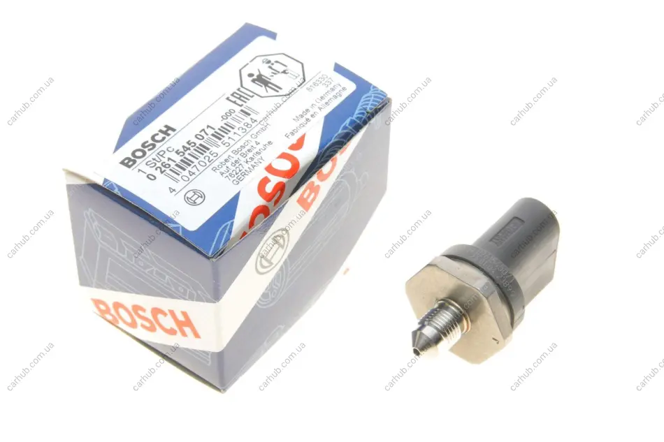 Датчик тиску палива BMW 1/2/3/4/5/6/7/X1/X3/X4/X5/X6 06- N55/N20N54/B48/B38 BOSCH 0 261 545 071 (фото 1)