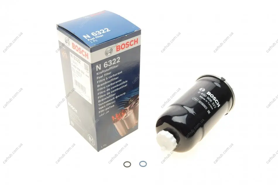Паливний фільтр SEAT CORDOBA, IBIZA III SKODA FABIA I, FABIA I PRAKTIK VW POLO IV 1.4D/1.9D 11.99- BOSCH 0 450 906 322 (фото 1)