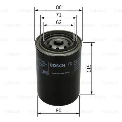 Масляний фільтр RENAULT CLIO I, RAPID 1.6D/1.9D 03.86-09.98 BOSCH 0 451 103 240 (фото 1)