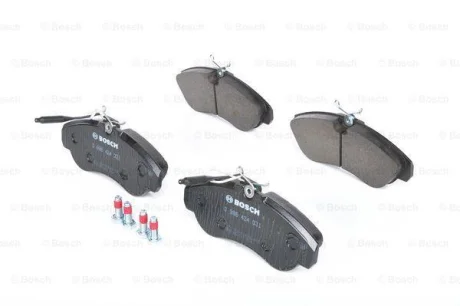 Комплект гальмівних колодок передн, CITROEN JUMPER I, JUMPER II FIAT DUCATO PEUGEOT BOXER 1.9D-2.8D 02.94-09.09 BOSCH 0 986 424 031