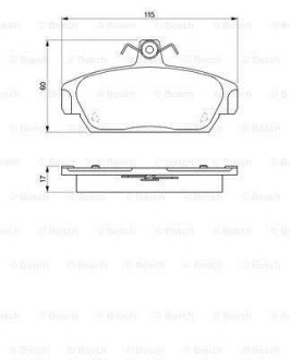 Колодки гальмівні (передні) Lada Samara 95-06/Rover 100 90-98 0 986 424 092 BOSCH 0986424092