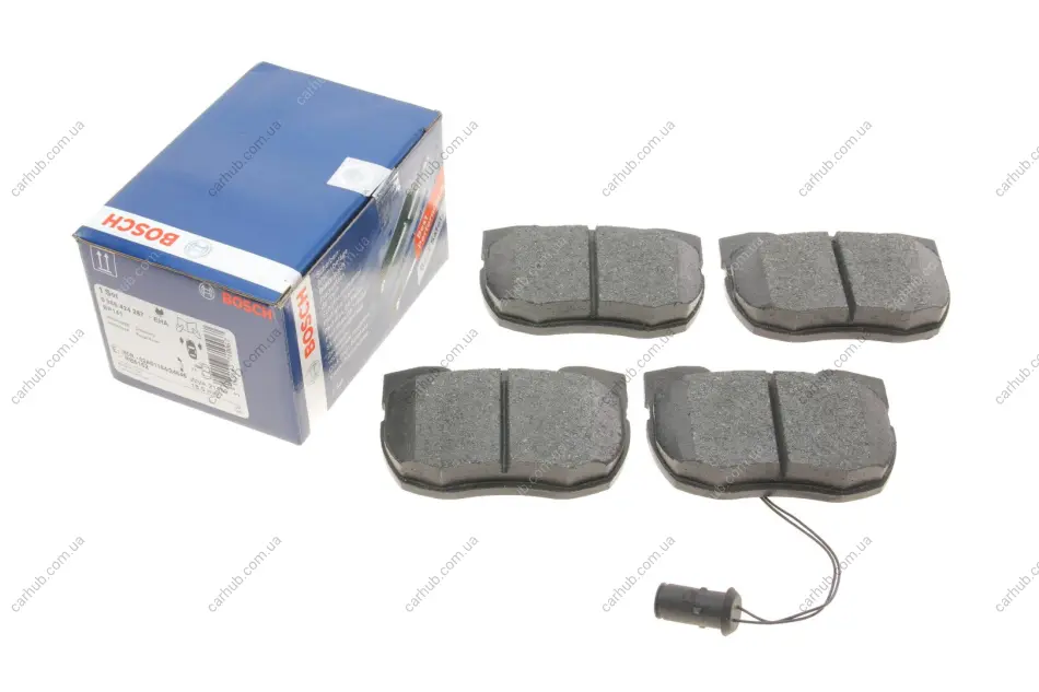 Комплект гальмівних колодок передн, LAND ROVER 110/127, 90 I, DISCOVERY I, RANGE ROVER I 2.0-4.3 08.81-10.98 BOSCH 0 986 424 287 (фото 1)