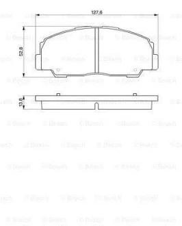 Комплект гальмівних колодок передн, DAIHATSU FEROZA, ROCKY, RUGGER, WILDCAT/ROCKY 1.6/2.0/2.8D 04.84-12.98 BOSCH 0 986 424 297