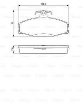 Колодки гальмівні (передні) Skoda Favorit 90-97 0 986 424 373 BOSCH 0986424373