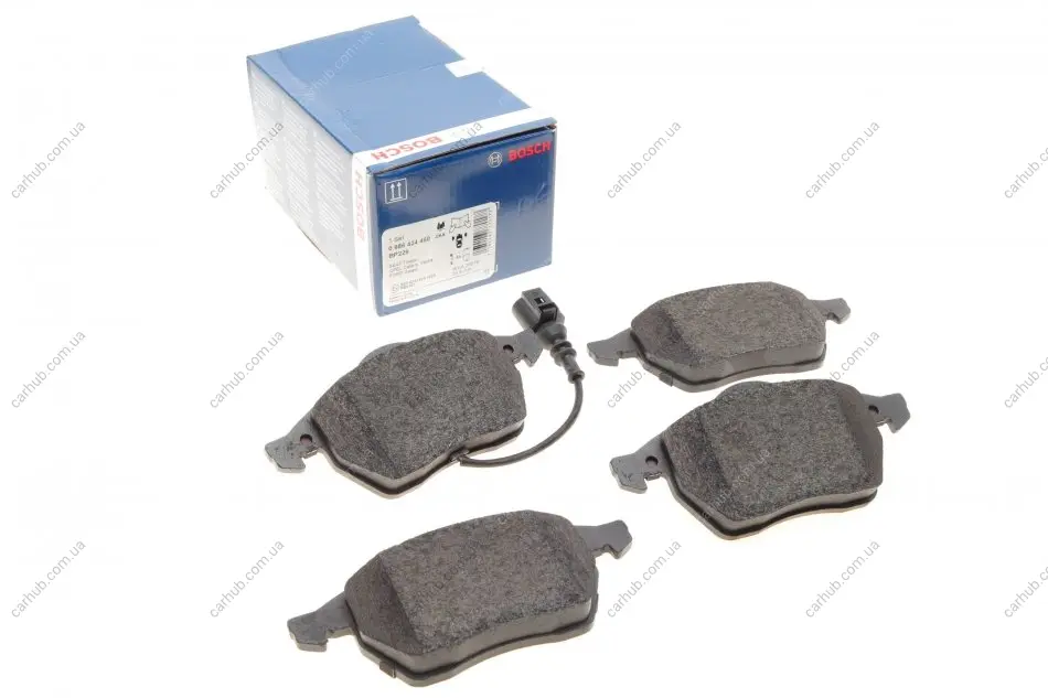 Комплект гальмівних колодок передн, AUDI A3, A4 B5, A6 C4, TT VW GOLF III, PASSAT B3/B4, VENTO 1.4-2.9 06.91-06.06 BOSCH 0 986 424 460 (фото 1)