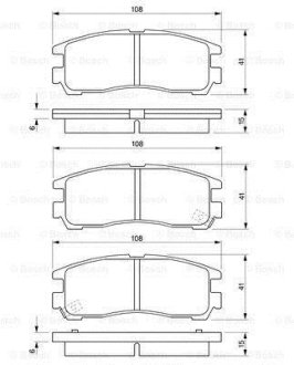 Колодки гальмівні (задні) Opel Sintra 96-99/Chevrolet Impala 99-05 0 986 424 467 BOSCH 0986424467