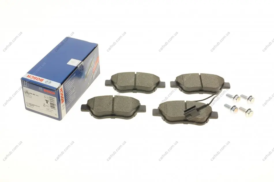 Колодки гальмівні (передні) Citroen Nemo 10-/Peugeot Bipper/Fiat 500/500C 08-/Punto 12- (+датчики) BOSCH 0 986 424 597 (фото 1)