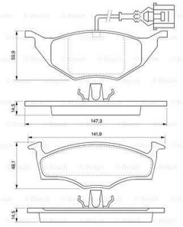 Колодки гальмівні (передні) Audi A2 1.2 TDI (+датчик) 0 986 424 632 BOSCH 0986424632