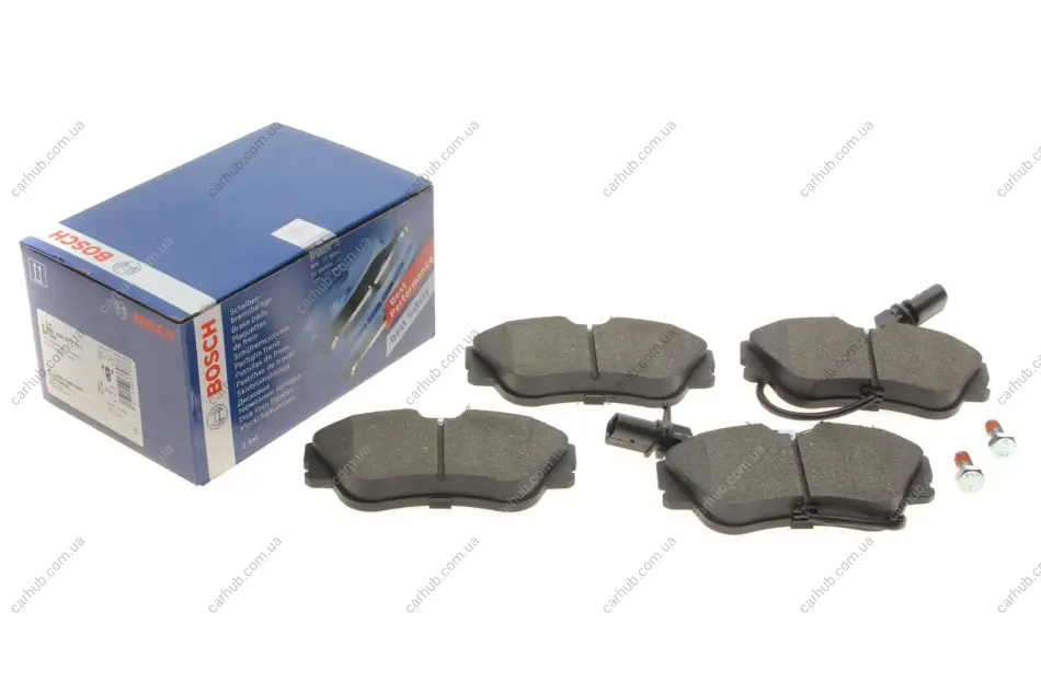Колодки гальмівні (передні) VW T4 1.9-2.5TDI (Lucas) (з датчиком) BOSCH 0 986 424 672 (фото 1)