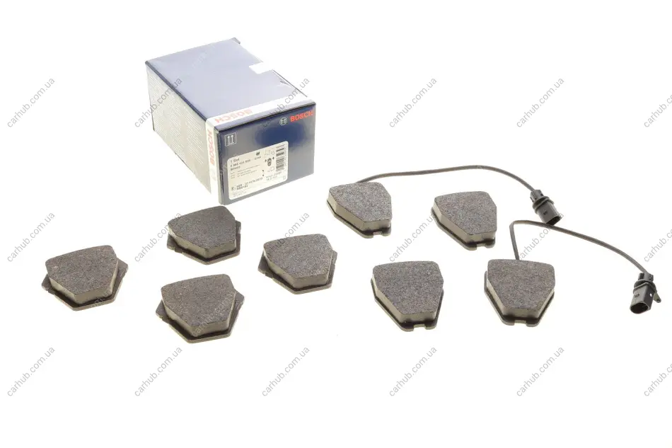 Колодки гальмівні (передні) Audi A4 97-01/A6 97-05/VW Passat B5 00-05/Phaeton 02-08 (+датчики) BOSCH 0 986 424 690 (фото 1)