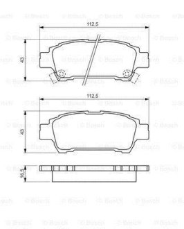 Колодки гальмівні (задні) Toyota Avensis/ Privia 2.0/2.0D 01-09 0 986 424 762 BOSCH 0986424762