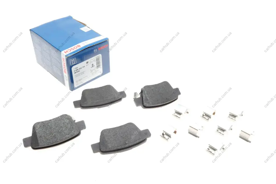 Комплект гальмівних колодок задн, TOYOTA AVENSIS, COROLLA VERSO, PREVIA 1.6-3.5 01.03- BOSCH 0 986 424 798 (фото 1)