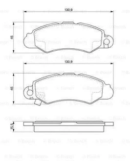 Комплект гальмівних колодок передн, SUZUKI SWIFT II 1.0/1.3 03.89-12.05 BOSCH 0 986 424 804