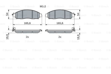 Гальмівні колодки, дискові BOSCH 0986424837