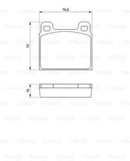 Колодки гальмівні (передні) VW T2/T3 68-92 0 986 460 111 BOSCH 0986460111