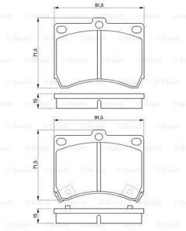 Колодки гальмівні (передні) Mazda 323 89-98 0 986 460 974 BOSCH 0986460974
