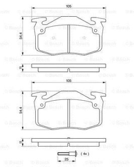 Колодки гальмівні (задні) Renault 19 88-95/Clio 91-98 0 986 461 149 BOSCH 0986461149