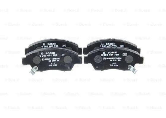 Комплект гальмівних колодок передн, HONDA CIVIC V, CIVIC VI, CIVIC VII, CIVIC VIII, CRX III 1.3H-1.7 10.91-12.12 BOSCH 0 986 461 759 (фото 1)